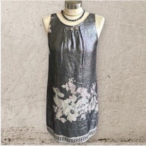 Hale Bob Black and White Floral Mini Dress